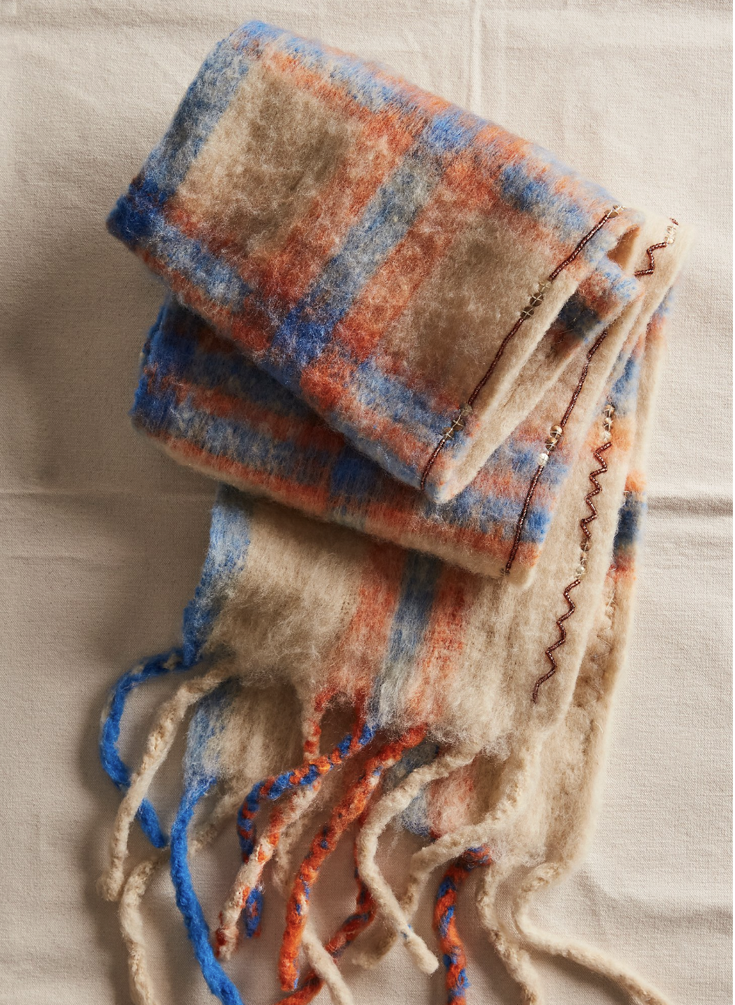 Free People Highland Plaid Skinny Winter Scarf