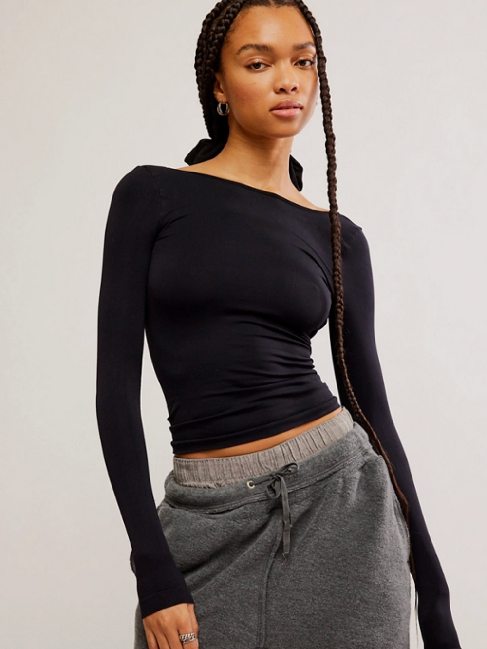 Free People Low Back Seamless long sleeve top
