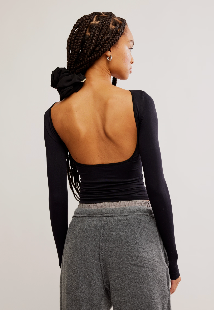 Free People Low Back Seamless long sleeve top