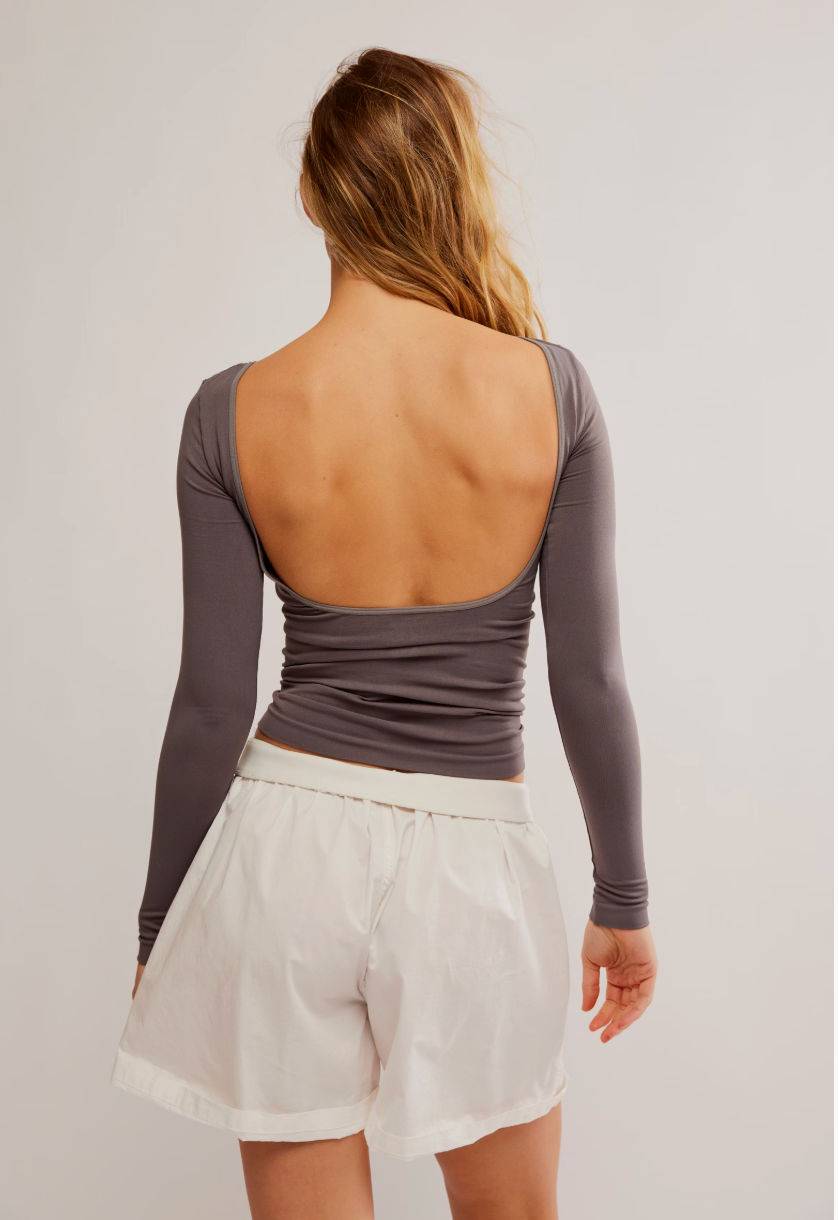 Free People Low Back Seamless long sleeve top