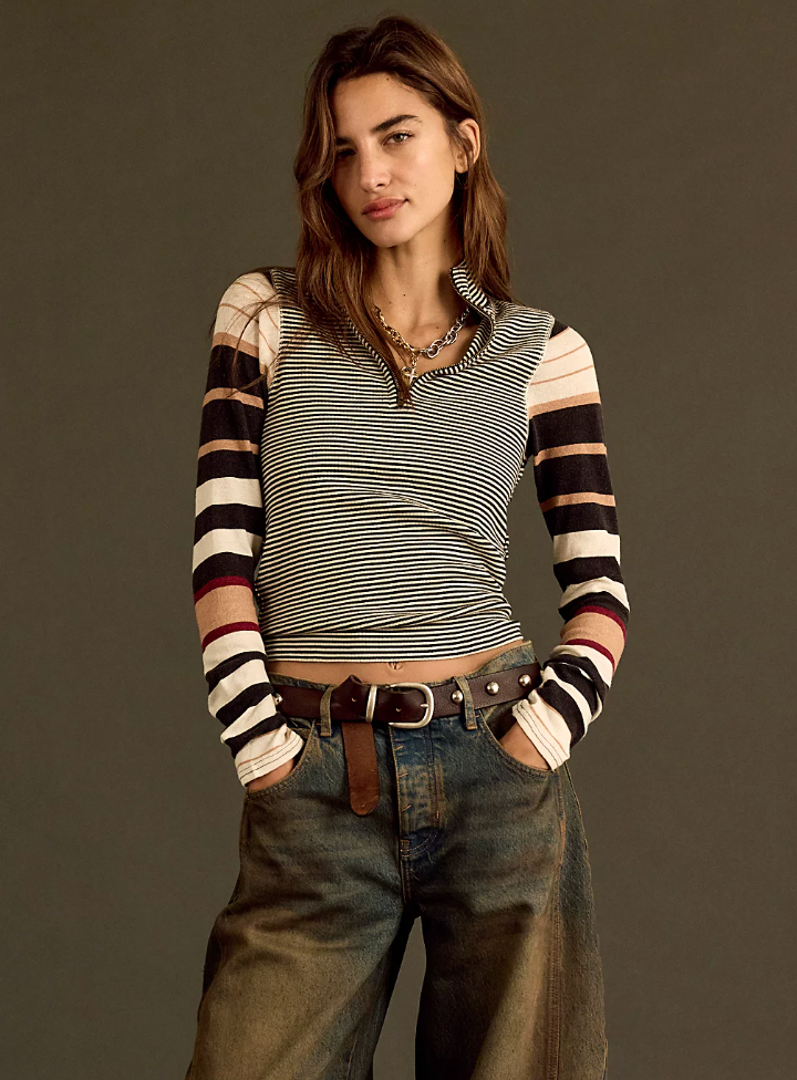 We the Free People Avery Quarter Zip Long Sleeve tee