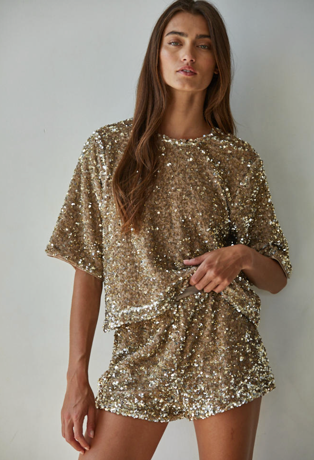 Gold Sequin Shorts