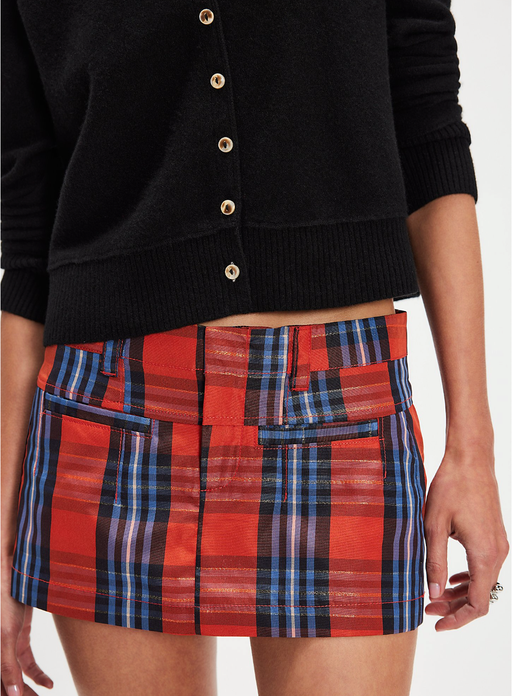 We the Free People Mille-Fleurs Micro Plaid Skirt