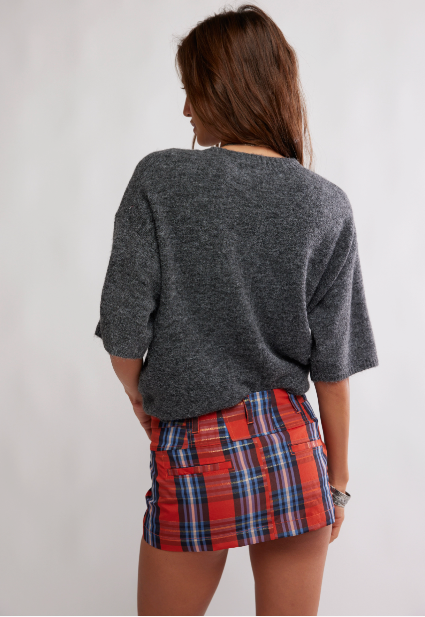 We the Free People Mille-Fleurs Micro Plaid Skirt