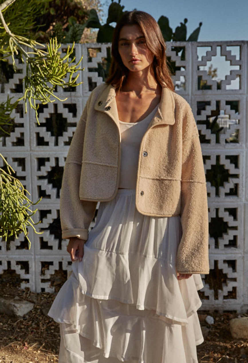 Bronco Sherpa Cropped Fleece Jacket