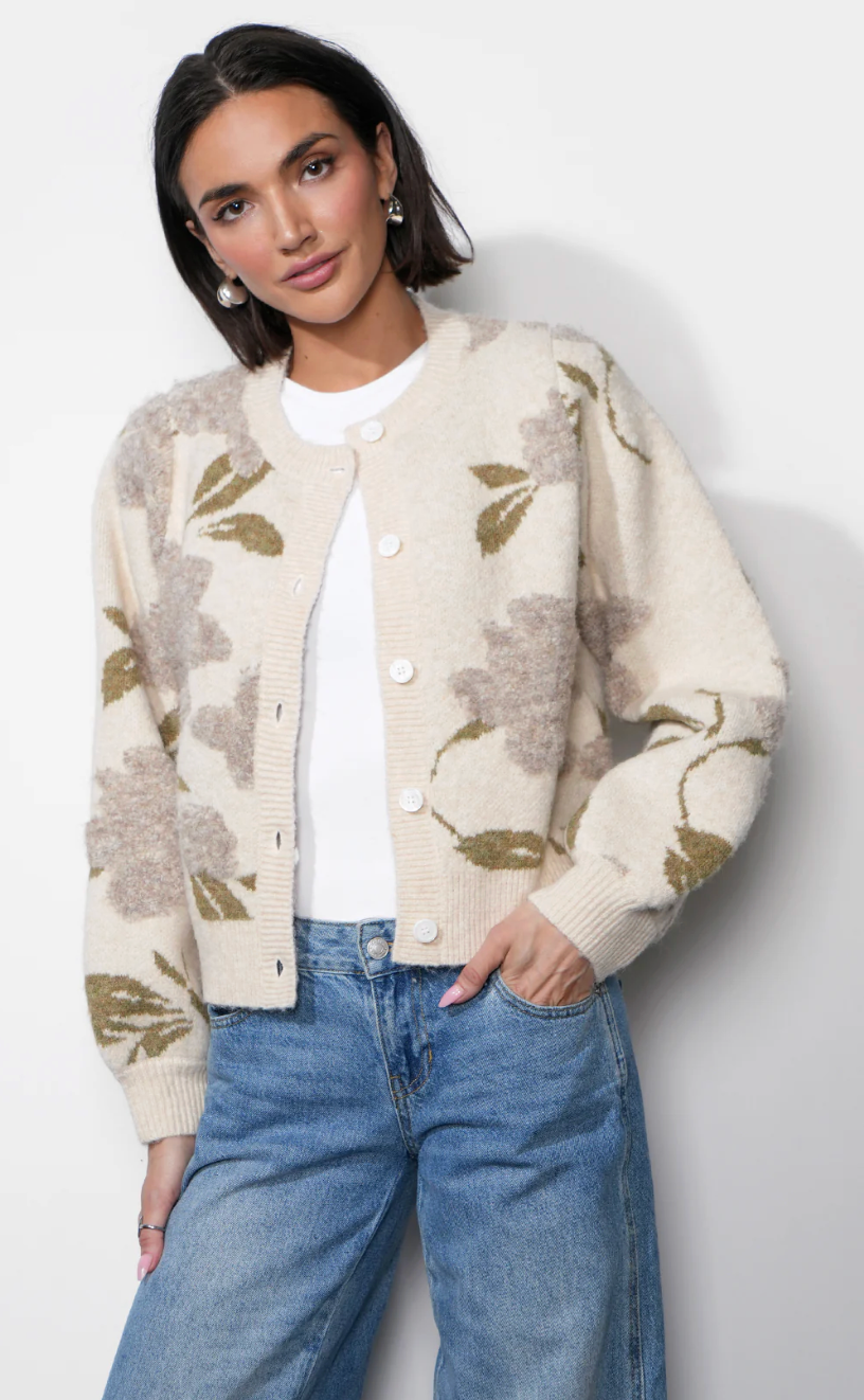 Skylar Floral Cozy Cardigan Sweater