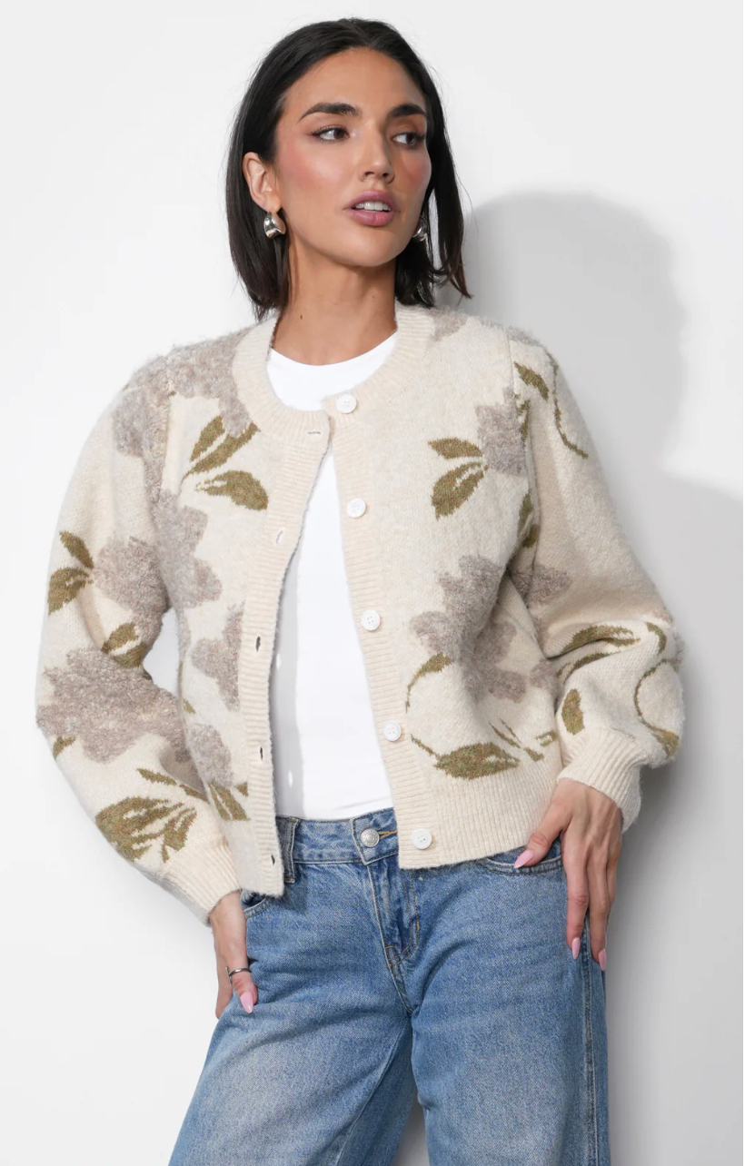 Skylar Floral Cozy Cardigan Sweater