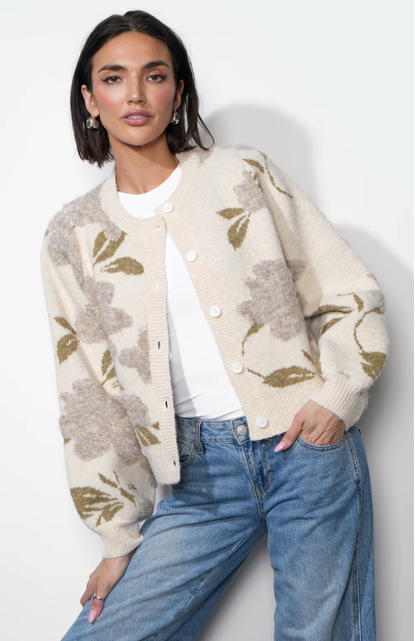 Skylar Floral Cozy Cardigan Sweater
