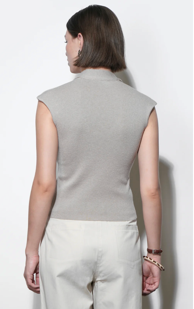 Hannah Cap Sleeve Scarf Knit Sweater Top