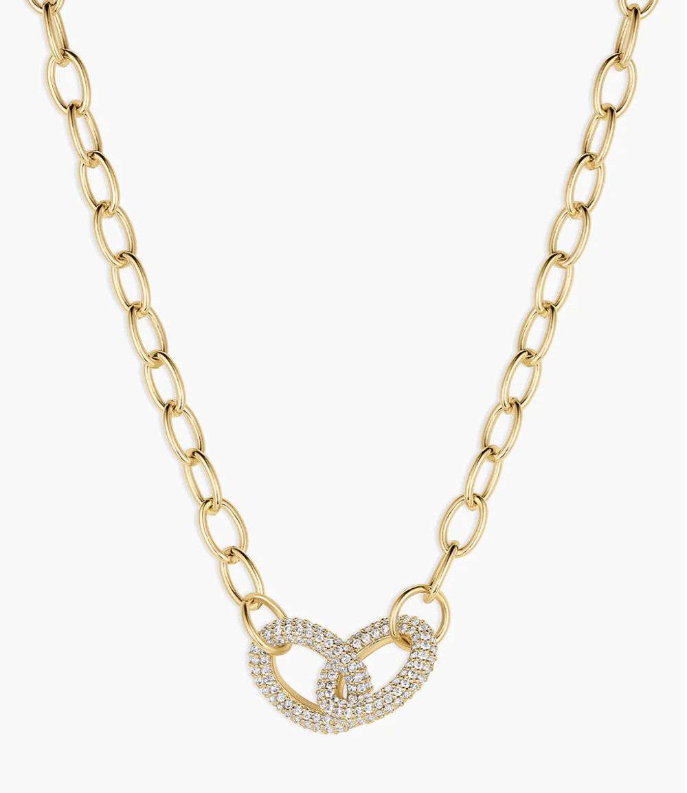 gorjana Lou Shimmer Interlocking Gold and CZ Necklace