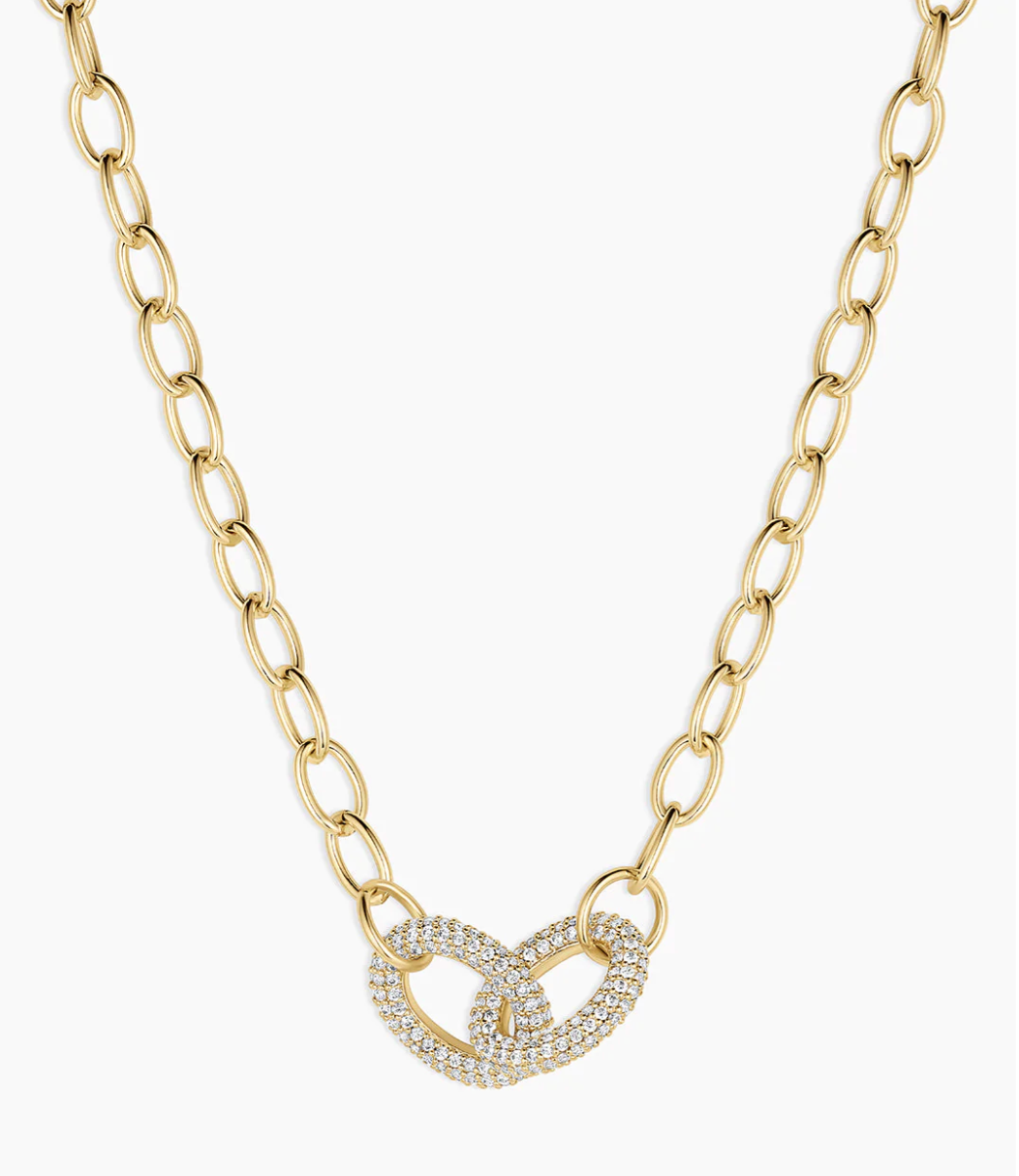 gorjana Lou Shimmer Interlocking Gold and CZ Necklace
