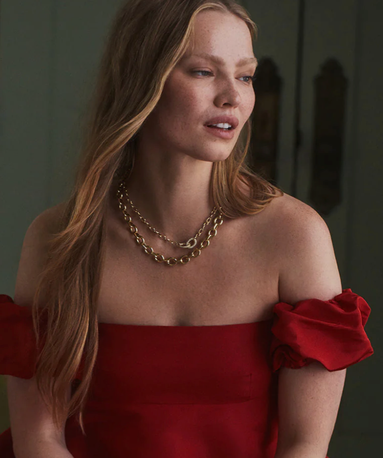 gorjana Lou Shimmer Interlocking Gold and CZ Necklace