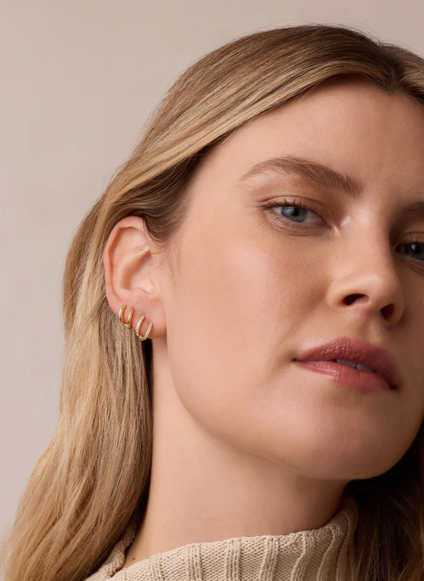 gorjana Taner Gold Double Huggie Earrings