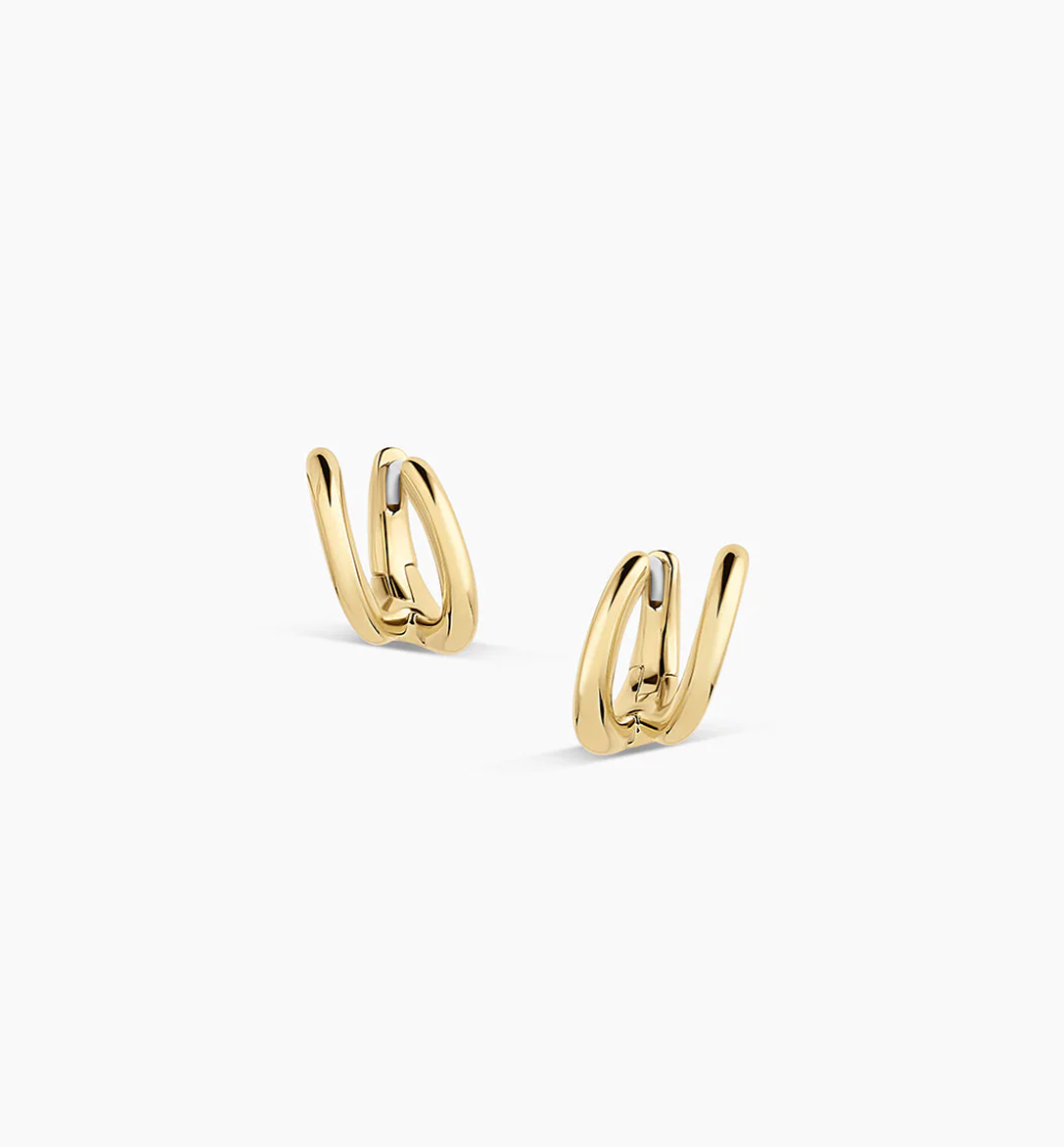gorjana Taner Gold Double Huggie Earrings