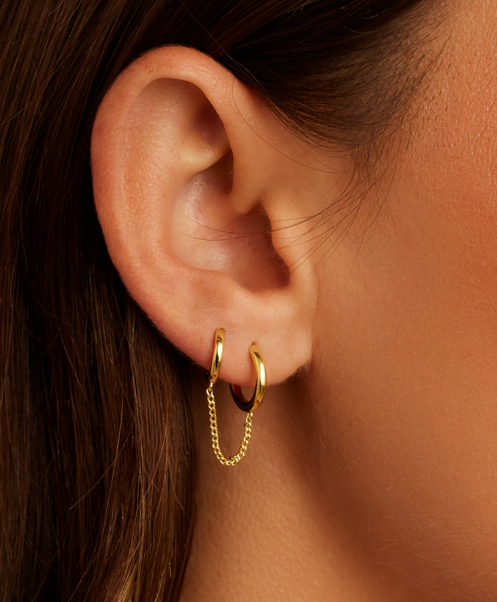 gorjana Double Single gold Huggie Earring
