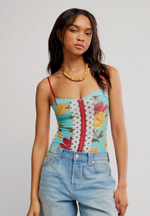 Free People Here and There Floral and Polka dot Bodysuit