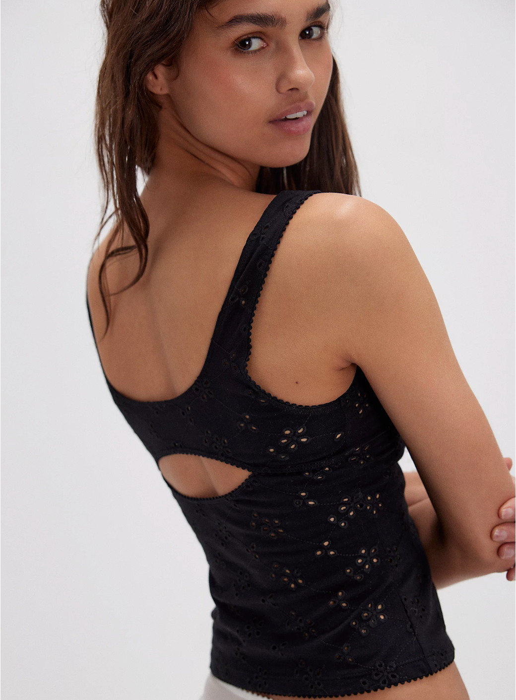 Free People Full Bloom Cotton Eyelet Cami