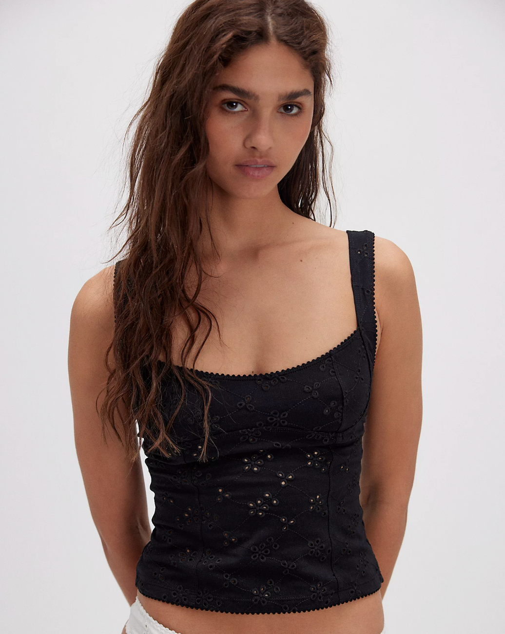 Free People Full Bloom Cotton Eyelet Cami