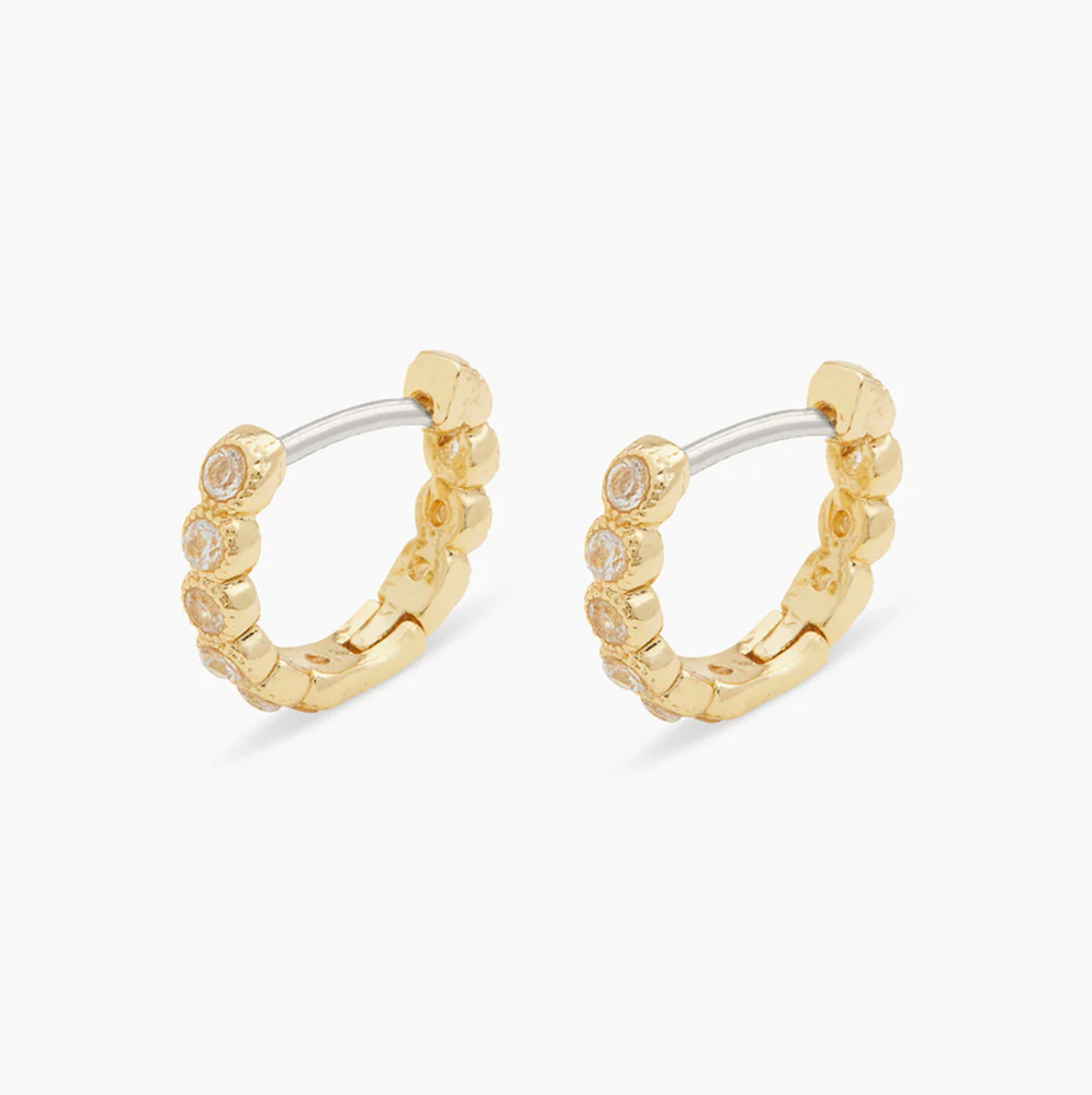 gorjana Madison Shimmer Gold Huggie Earrings