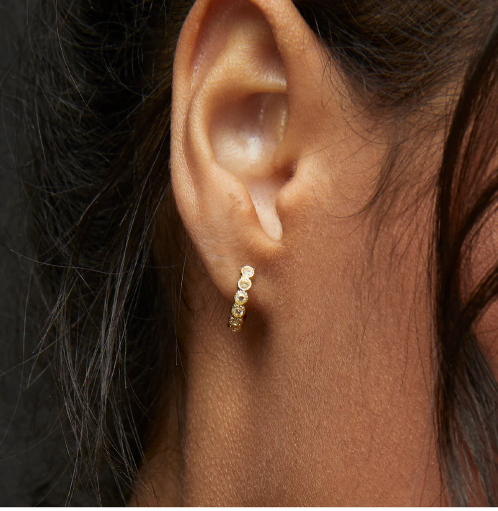 gorjana Madison Shimmer Gold Huggie Earrings