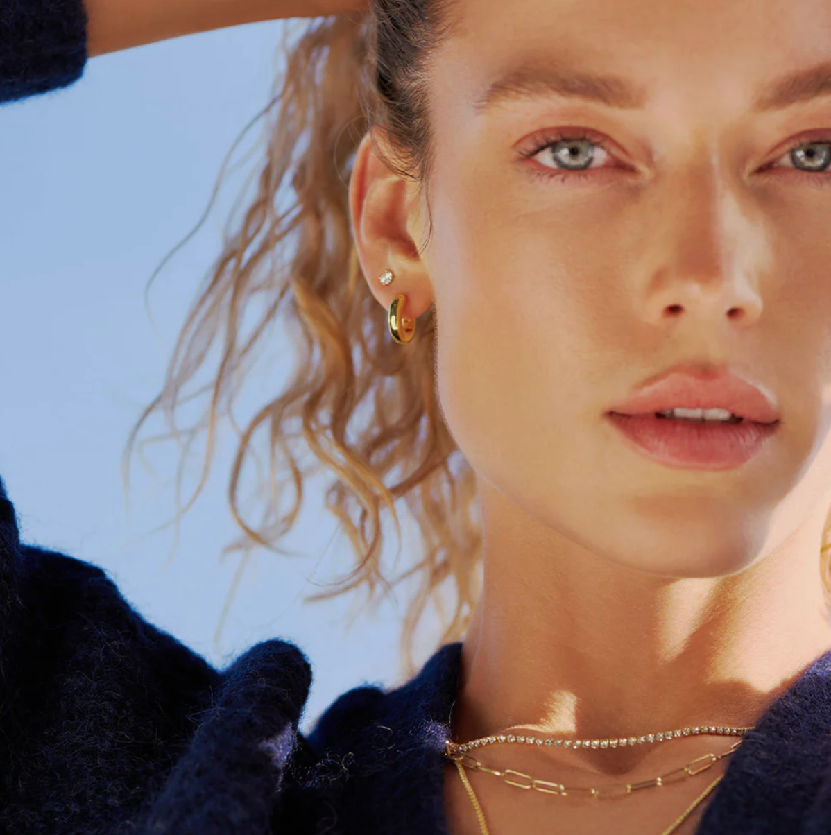 gorjana Lou Gold Huggie Earrings