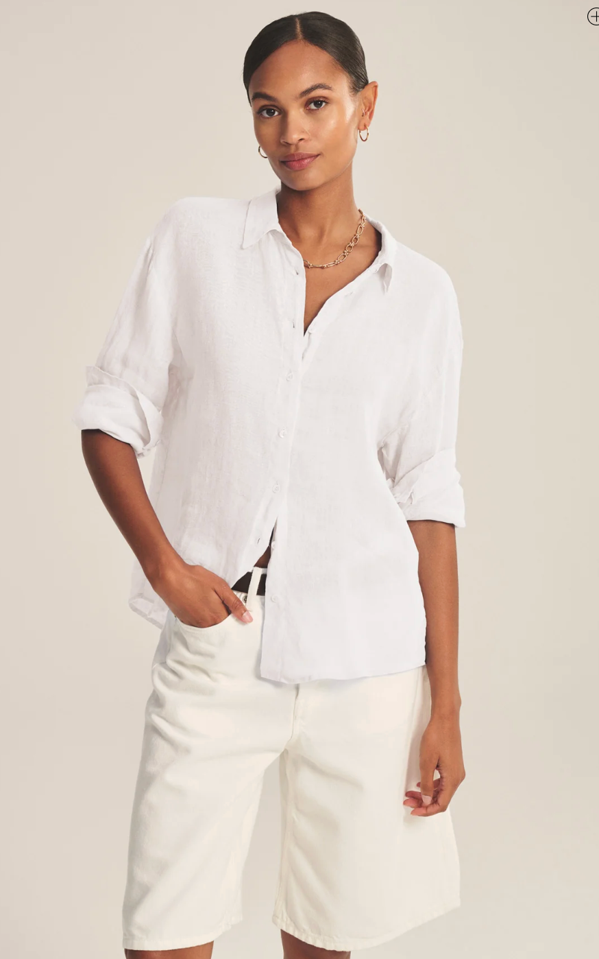 Velvet by Graham & Spencer Brighton Woven Linen Button Down Shirt