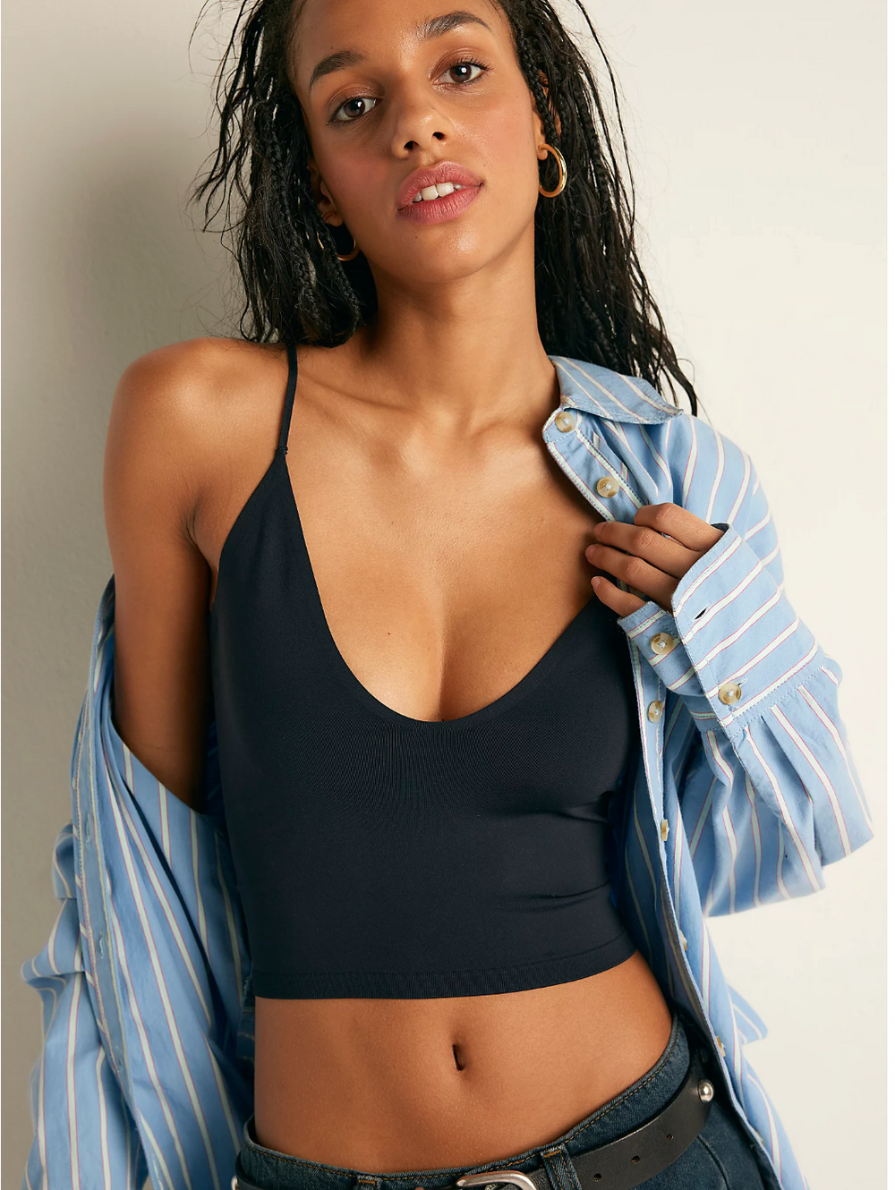 Free People Round Two Skinny Strap Stretch Cami