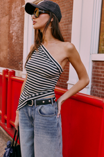 Free People Knot My Vibe Top in Black & White Stripe