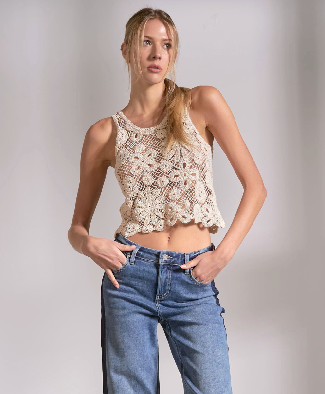 Crochet Natural Tank