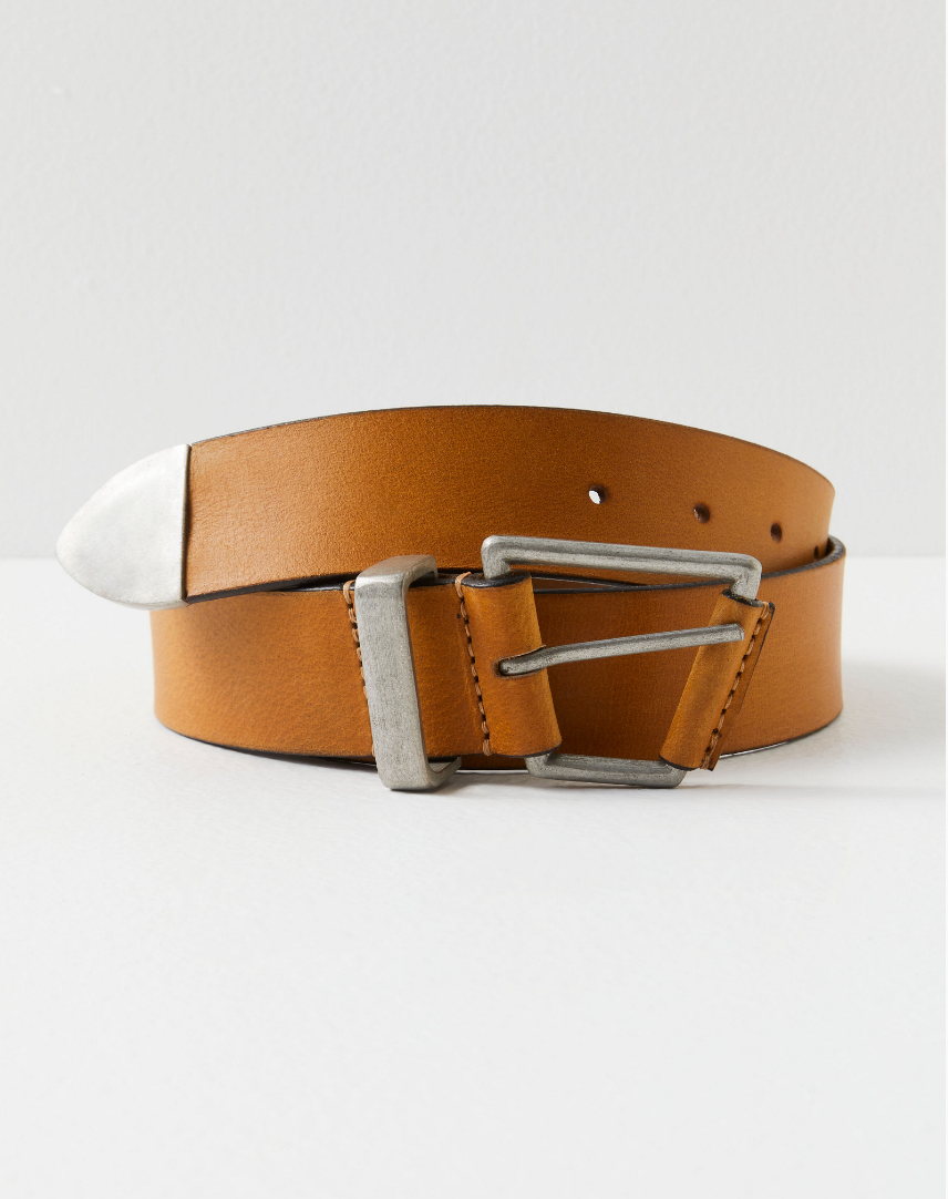 We The Free (WTF) Free People Angled Buckle Getty Leather Belt