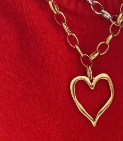 Open Heart Charm Necklace