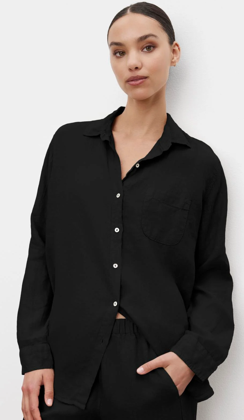 Velvet by Graham & Spencer Brighton Woven Linen Button Down Shirt
