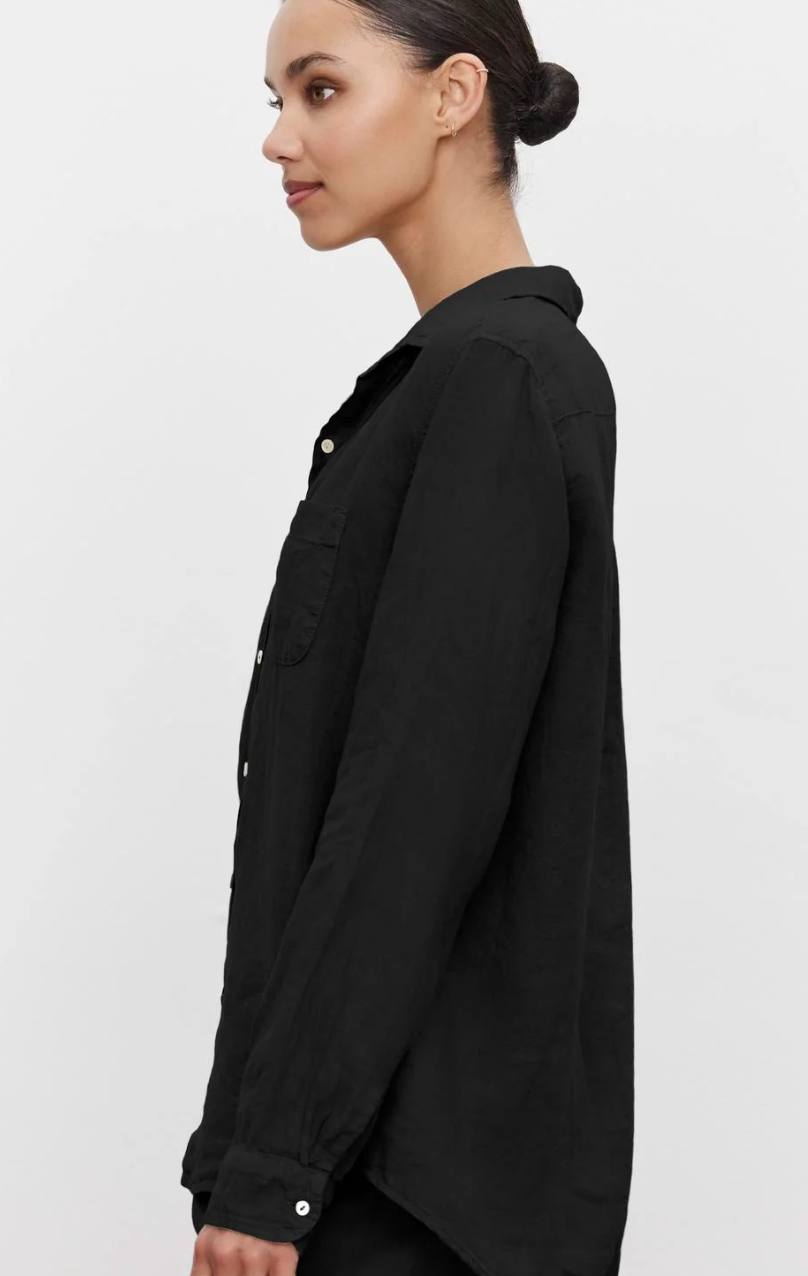 Velvet by Graham & Spencer Brighton Woven Linen Button Down Shirt