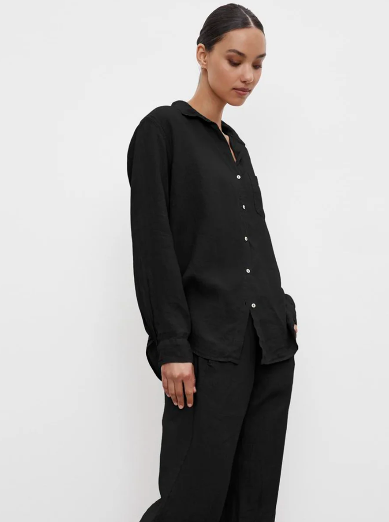 Velvet by Graham & Spencer Brighton Woven Linen Button Down Shirt