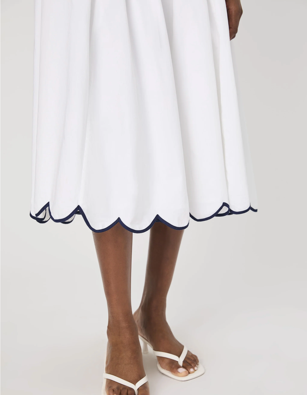 French Connection Alexis Cotton Scallop Midi Skirt