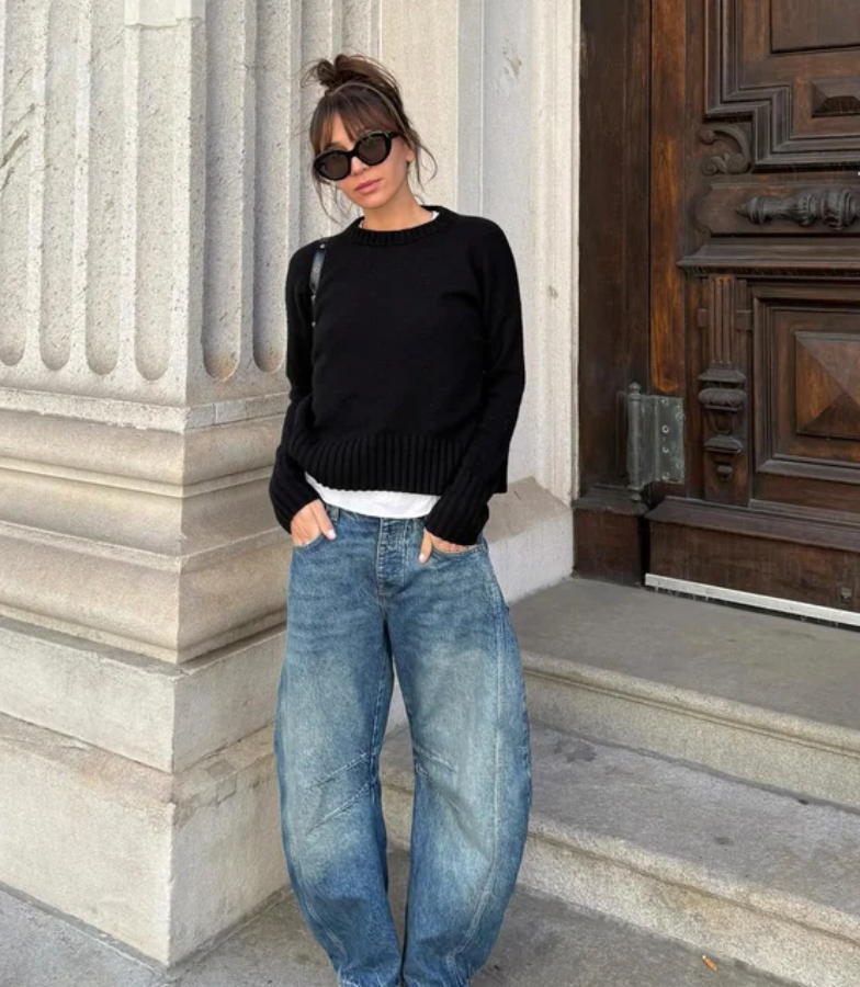 We the Free People Good Luck Mid Rise Barrel Denim in Milk or Ultra Light Wash