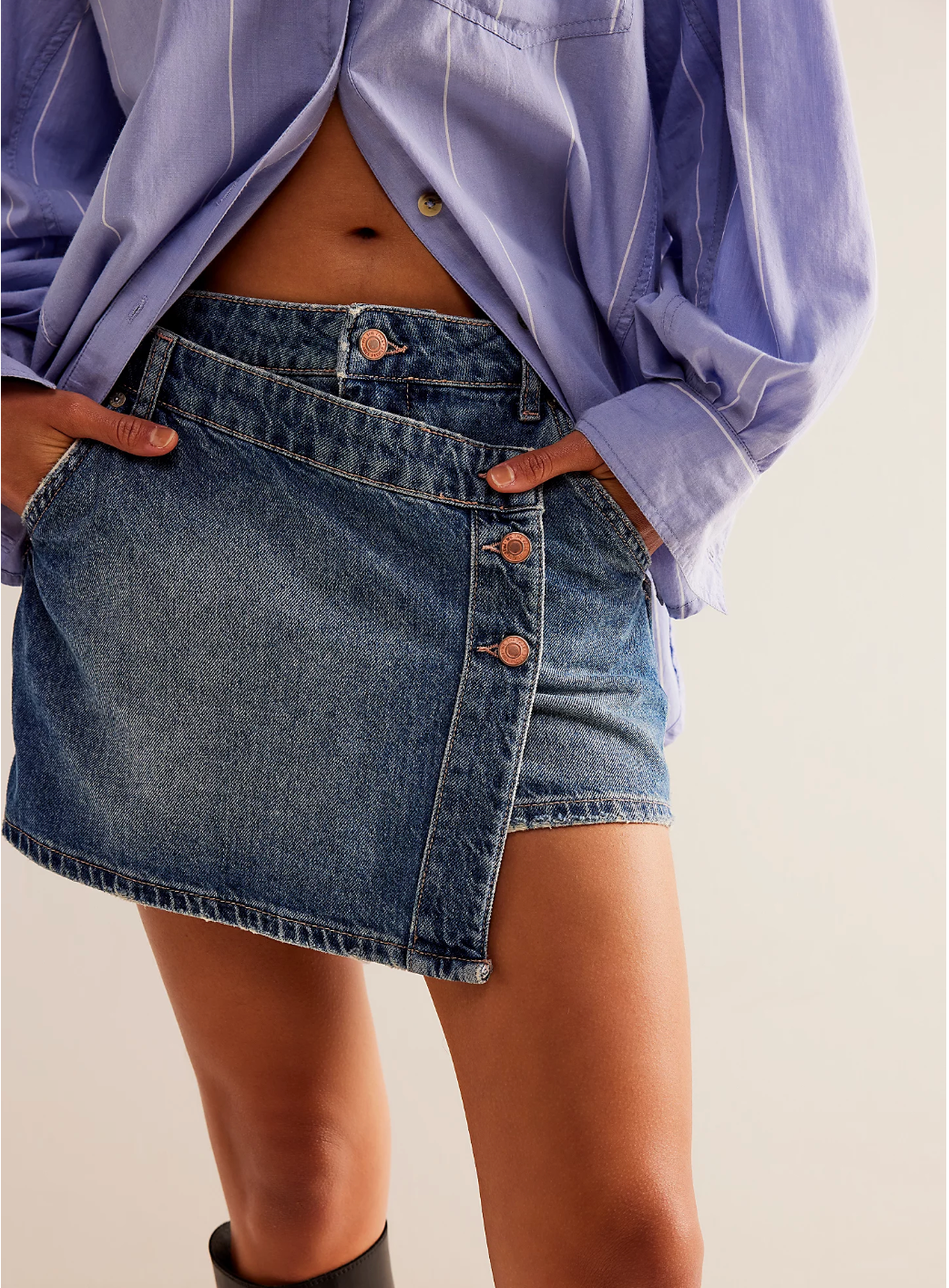 We the Free People Wynne Denim Jean Skirt