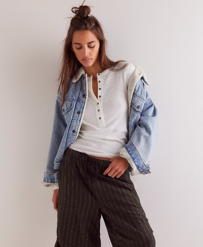 Free People Jamie Henley Long Sleeve Ribbed tee