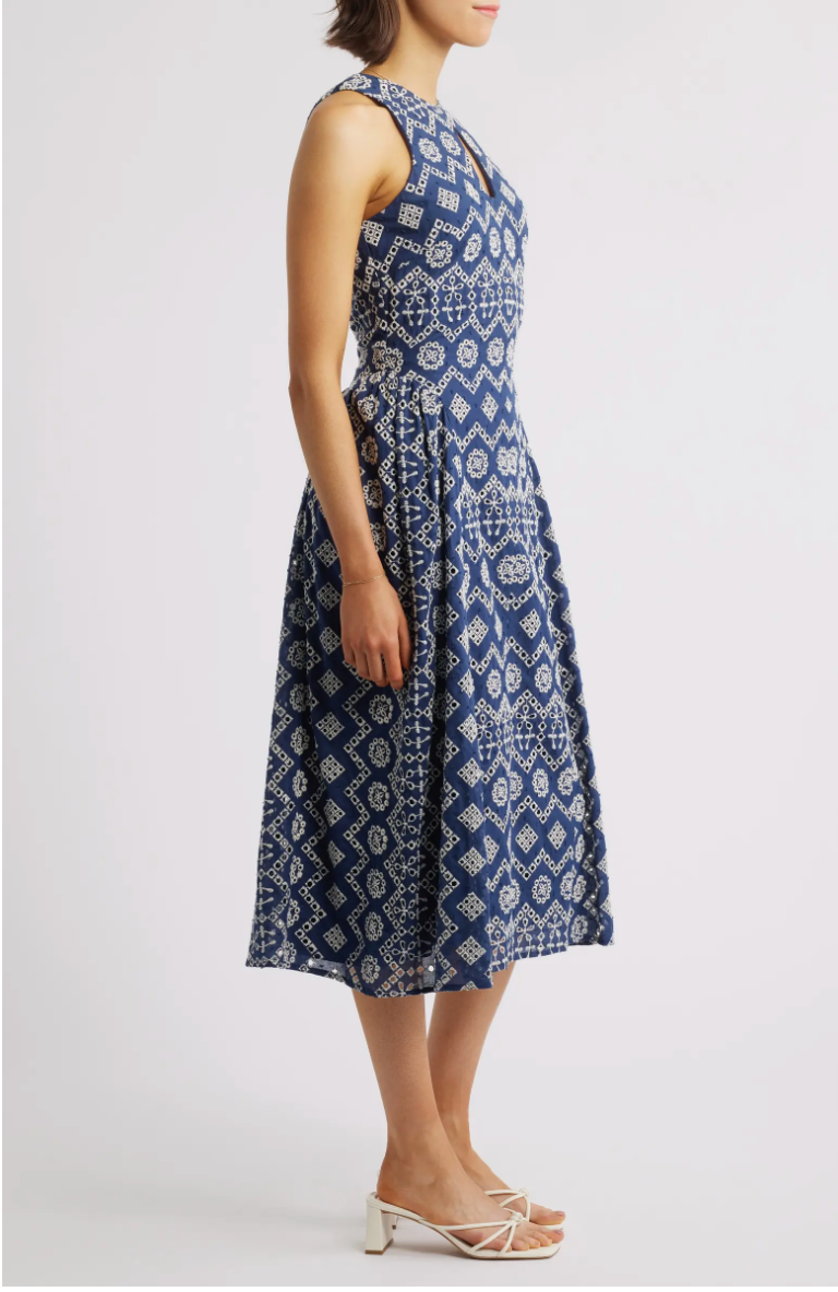 Soraia Cotton Eyelet Midi Dress