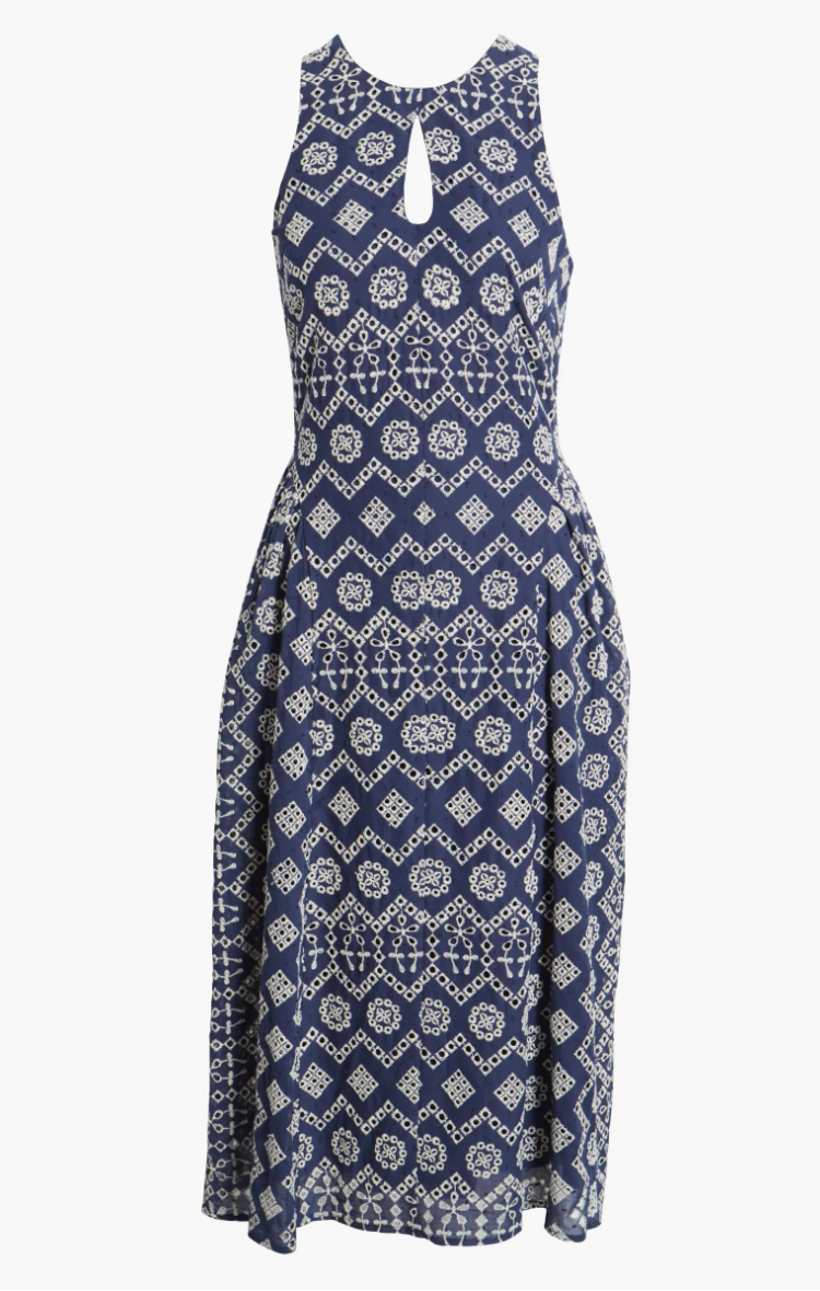 Soraia Cotton Eyelet Midi Dress