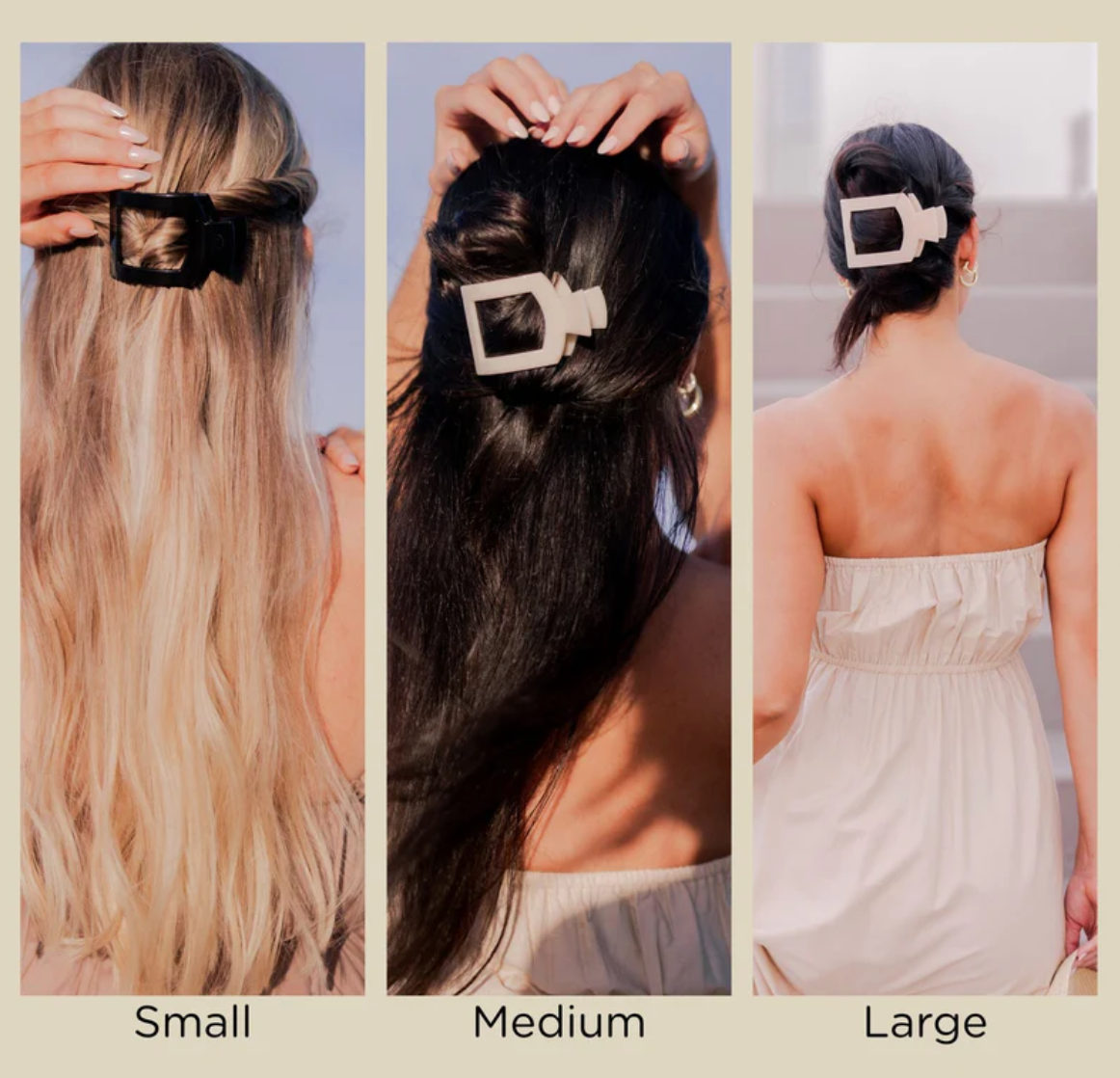 Teleties Flat Square Hair Claw Clips