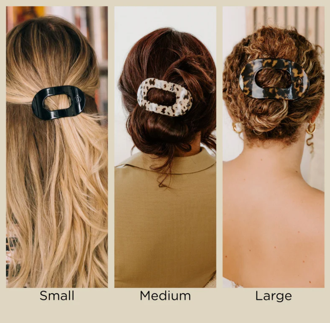 Teleties Flat Round Hair Claw Clips