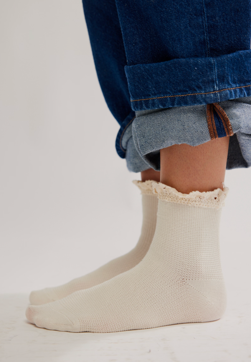 Free People Ruffle Ankle Socks 3-pack