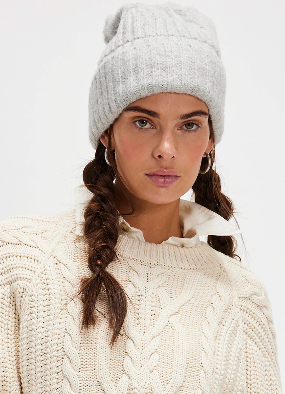 Free People Stretch Knit Coast Line Beanie Winter Hat