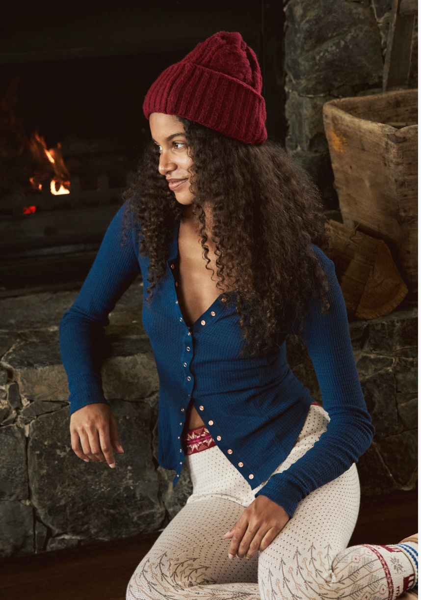 Free People Going Places Long-Sleeve Waffle Cardigan