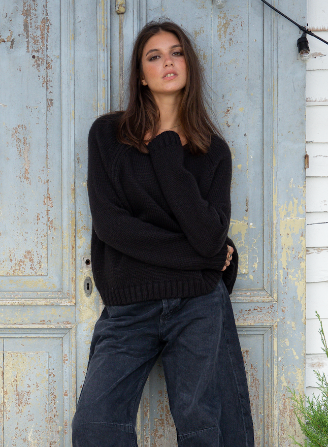 Wooden Ships Charlotte Zip Crew Chunky Sweater
