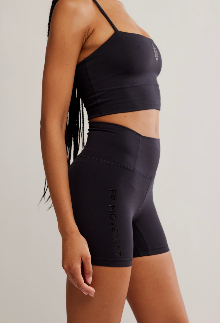 Free People Movement Never Better Silicone Logo Bike Shorts