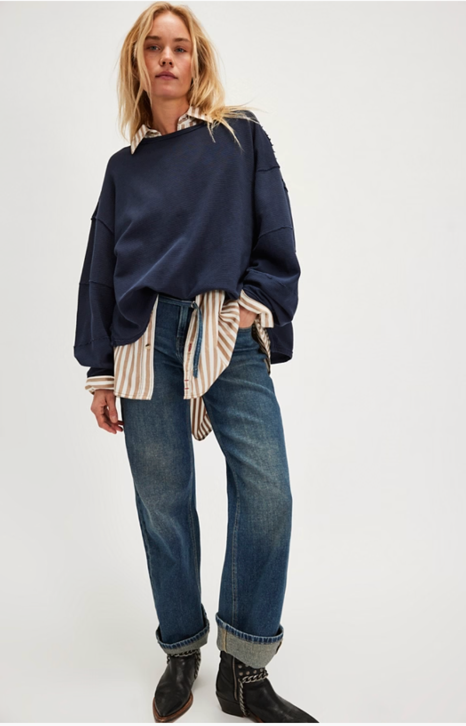 We the Free People Total Eclipse Long Sleeve thermal tee