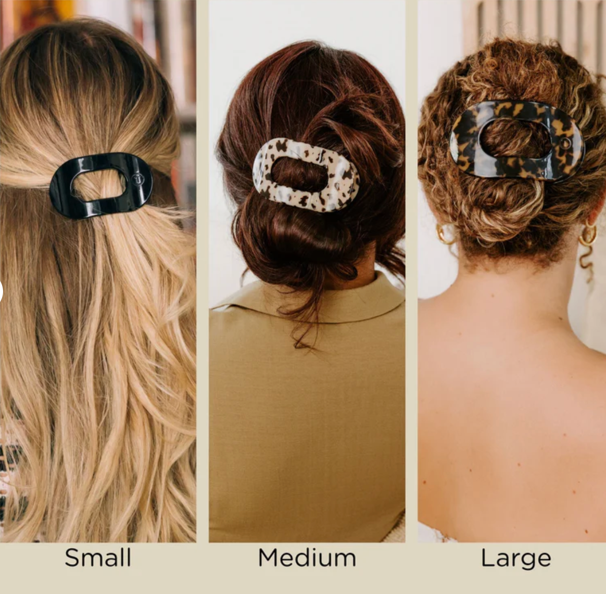 Teleties Flat Round Hair Claw Clips