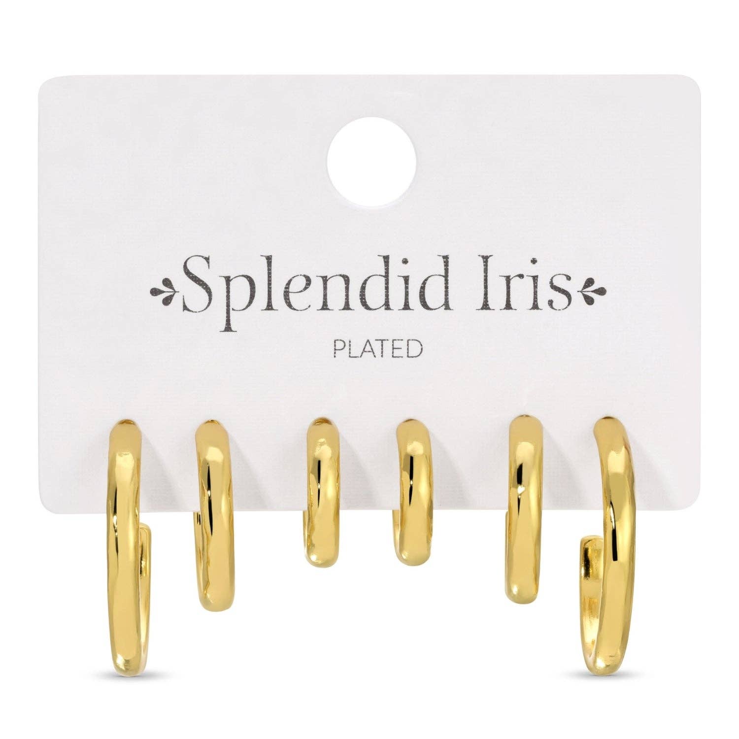 Combo of 3 Graduating Sizes of Gold Textured Hoop Earrings